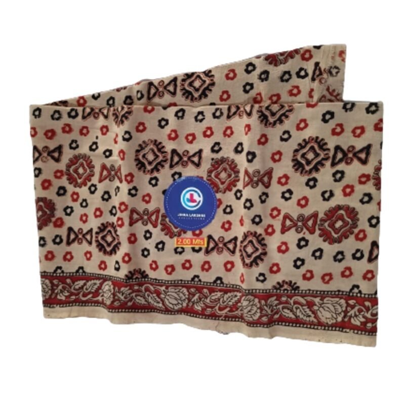 Kalamkari Cotton Lungi 2 Meters Unstitched Design 4 Unfolded1