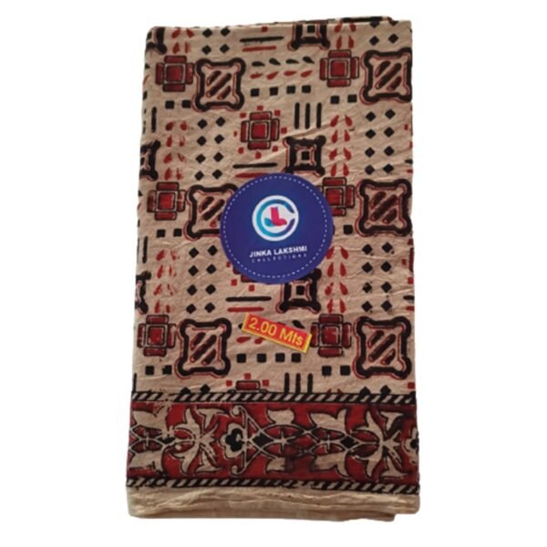 Kalamkari Cotton Lungi 2 Meters Unstitched Design 8 Folded