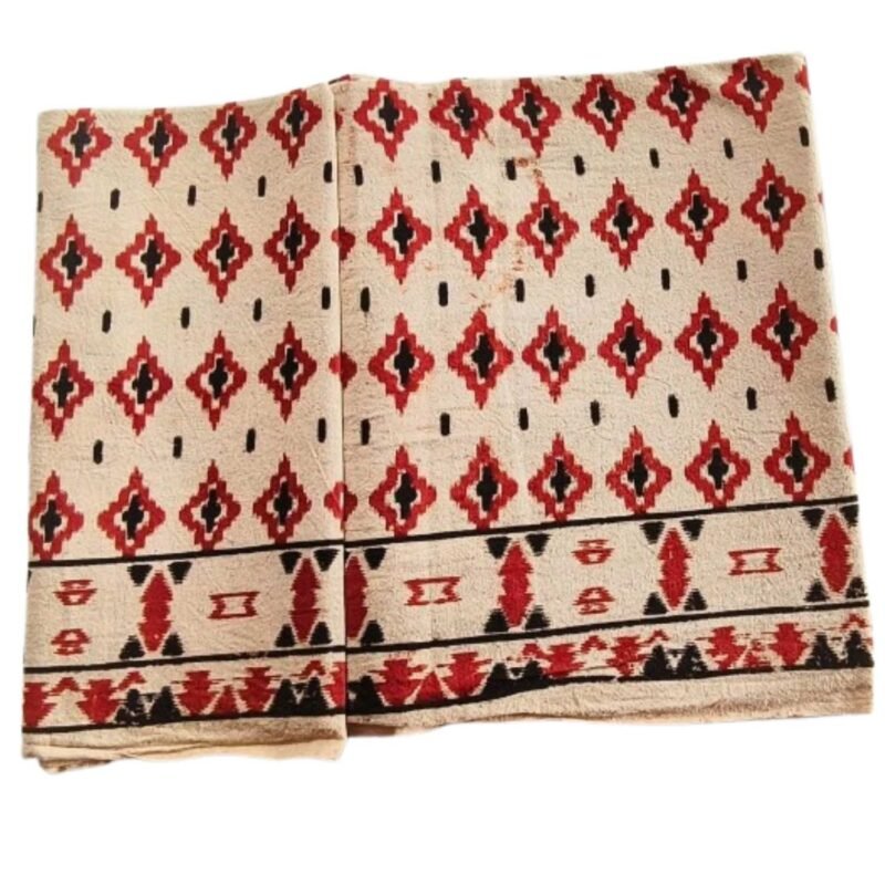 Kalamkari Cotton Lungi 2 Meters Unstitched Design 8 Unfolded