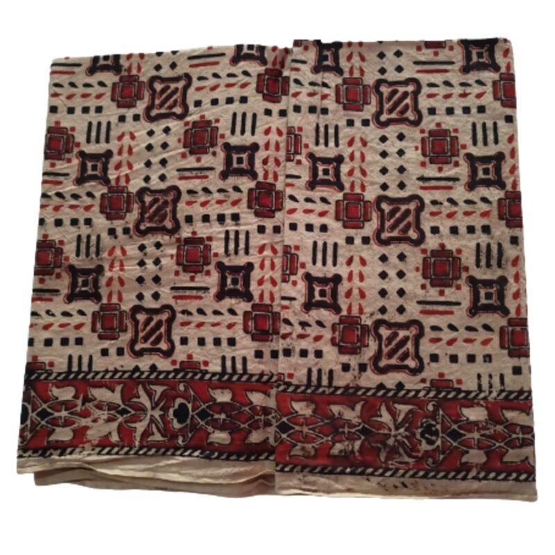 Kalamkari Cotton Lungi 2 Meters Unstitched Design 8 Unfolded