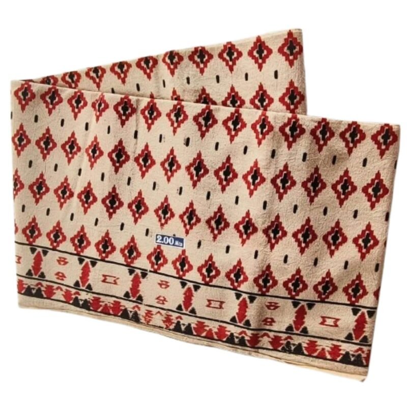 Kalamkari Cotton Lungi 2 Meters Unstitched Design 8 Unfolded1