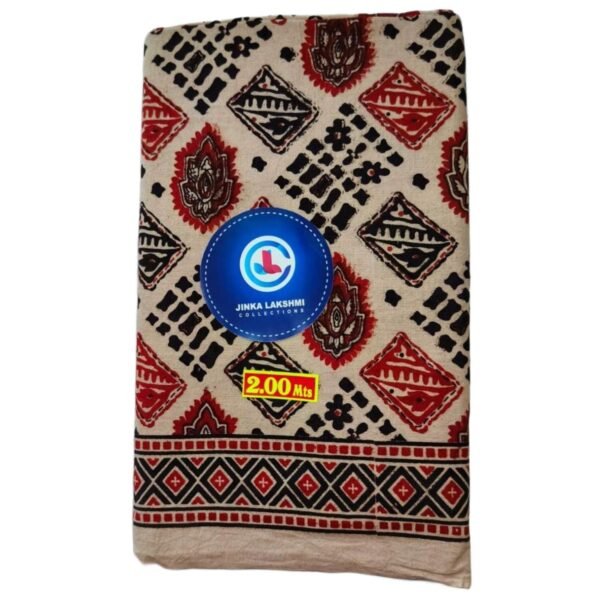 Kalamkari Cotton Lungi 2 Meters Unstitched Folded