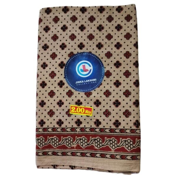 Kalamkari Cotton Lungi 2 Meters Unstitched Folded