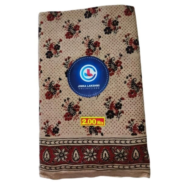 Kalamkari Cotton Lungi 2 Meters Unstitched Folded