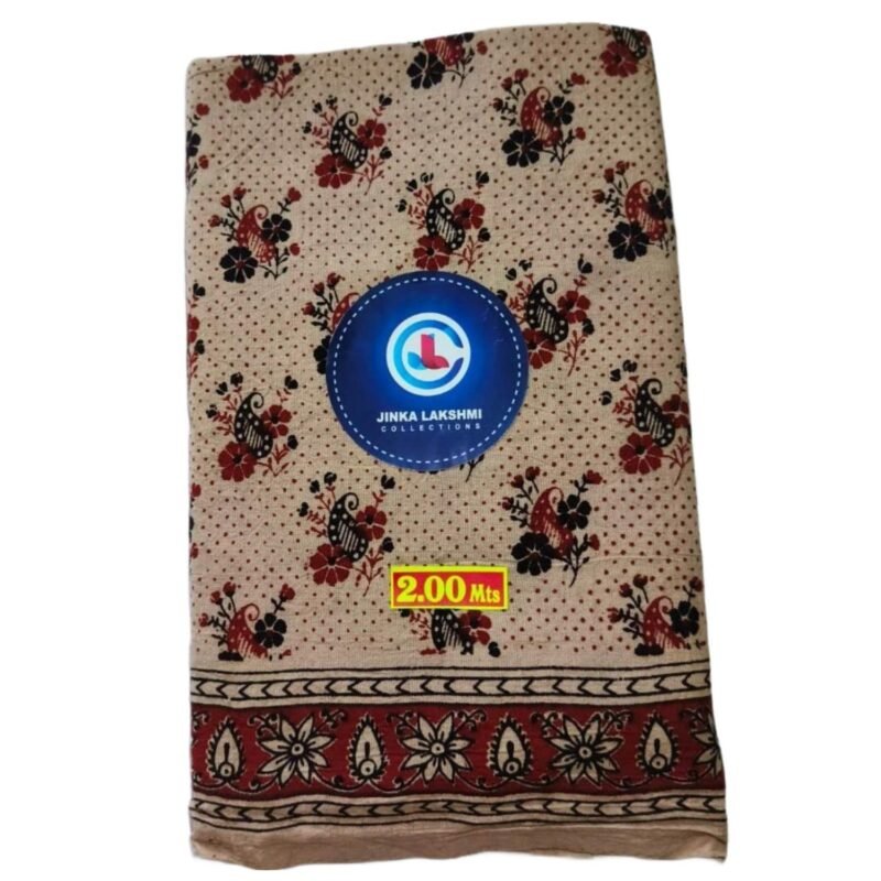 Kalamkari Cotton Lungi 2 Meters Unstitched Folded
