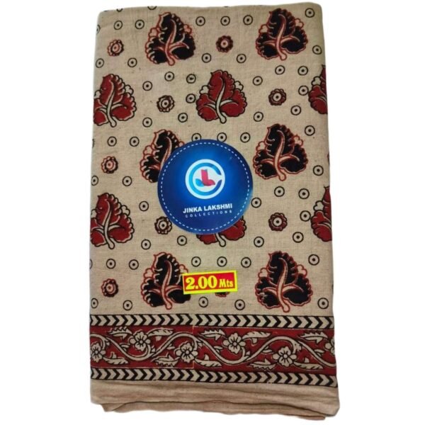 Kalamkari Cotton Lungi 2 Meters Unstitched Folded