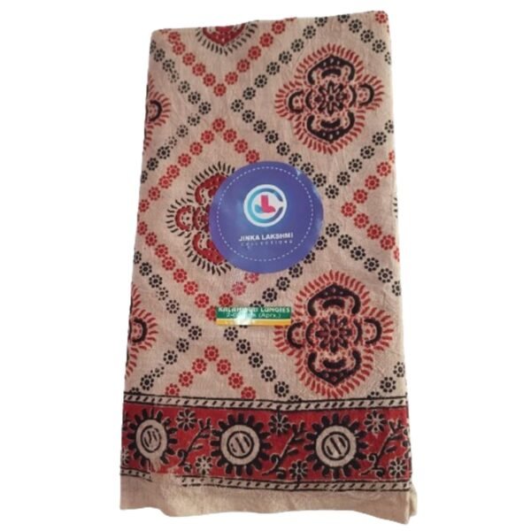 Kalamkari Cotton Lungi 2 Meters Unstitched Design 12
