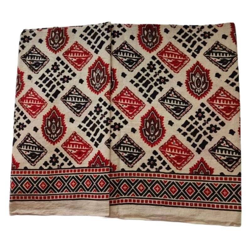 Kalamkari Cotton Lungi 2 Meters Unstitched Unfolded