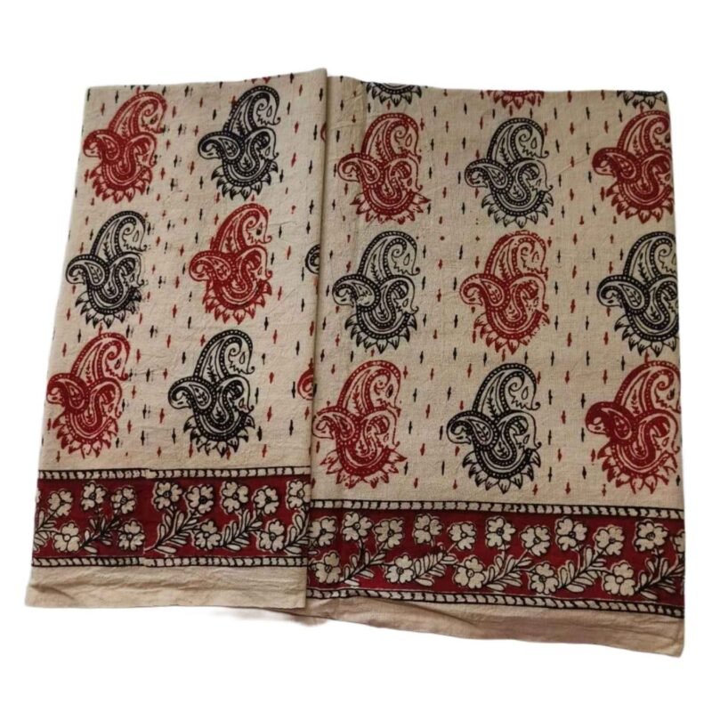 Kalamkari Cotton Lungi 2 Meters Unstitched Unfolded