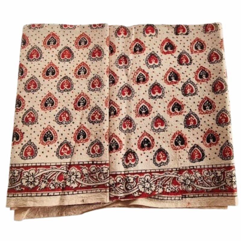 Kalamkari Cotton Lungi 2 Meters Unstitched Design 10 Unfolded