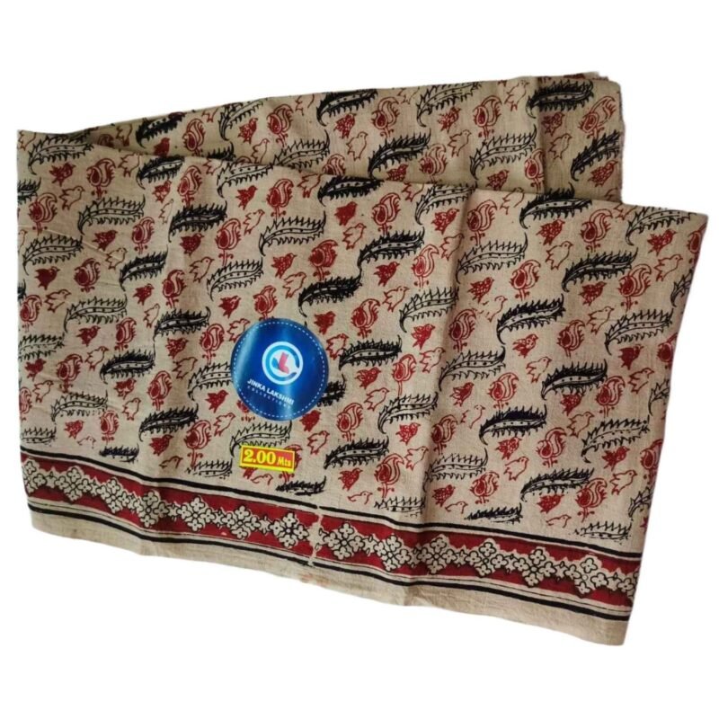 Kalamkari Cotton Lungi 2 Meters Unstitched Unfolded1