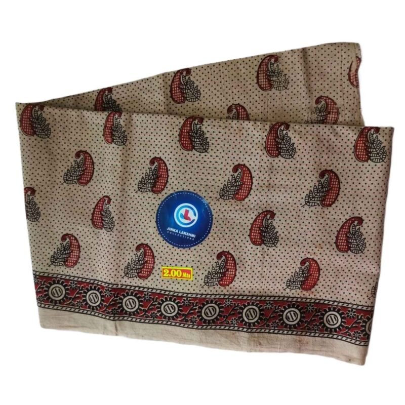 Kalamkari Cotton Lungi 2 Meters Unstitched Unfolded1