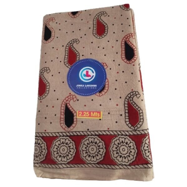 Kalamkari Cotton Lungi 2.25 Meters Unstitched Folded