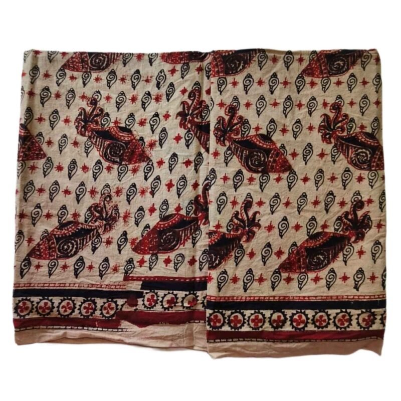 Kalamkari Cotton Lungi 2.25 Meters Unstitched Unfolded