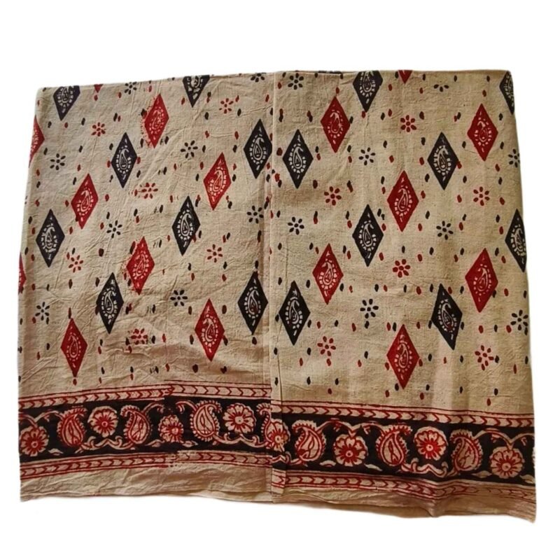 Kalamkari Cotton Lungi 2.25 Meters Unstitched Unfolded