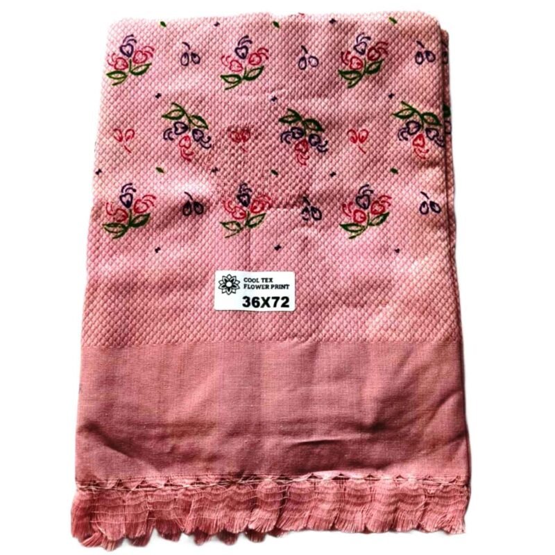 Light Pink Cotton Long Bath Towel 36x72 Folded