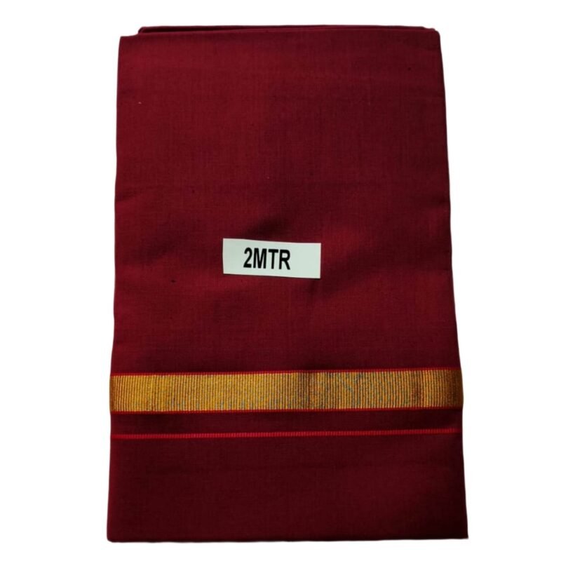 Maroon Cotton Lungi 2 Meters Folded