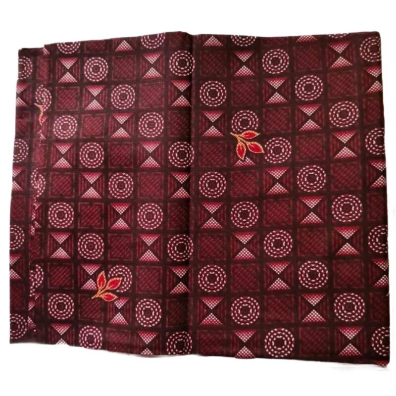 Maroon Cotton Printed Unstitched Lungi 2 Meters Unfolded