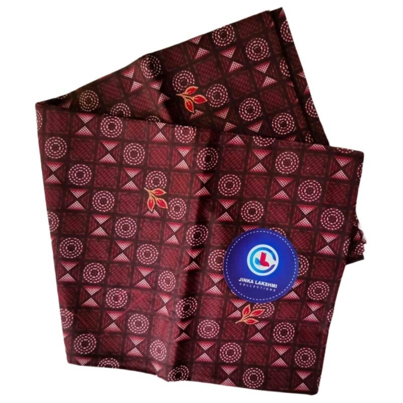 Maroon Cotton Printed Unstitched Lungi 2 Meters Unfolded1