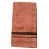 Orange Pure Cotton Lungi 2 Meters Unstitched Folded