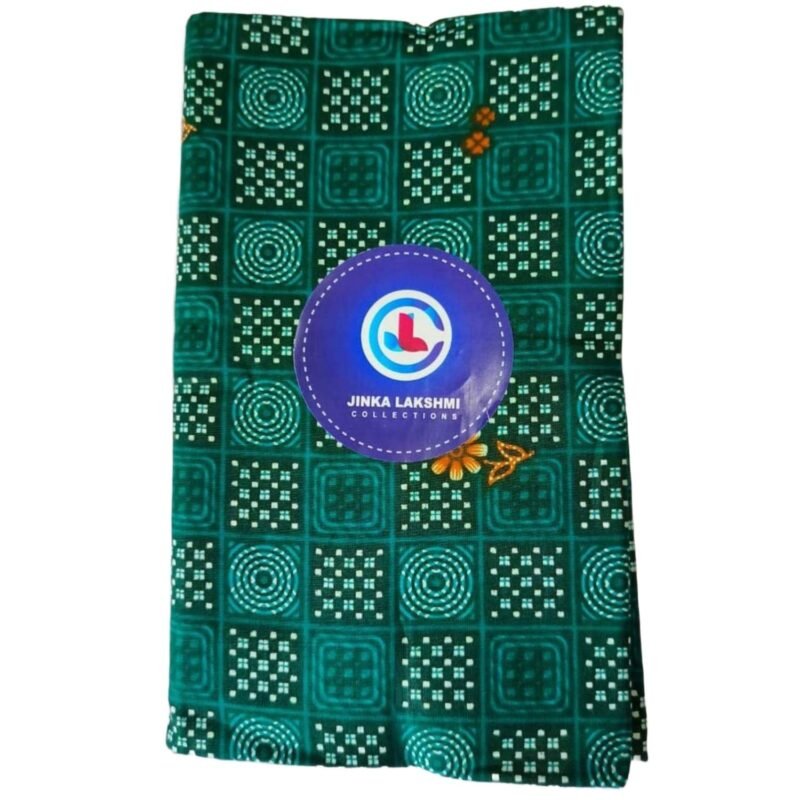 Peacock Shade Cotton Printed Lungi 2 Meters Unstitched Folded