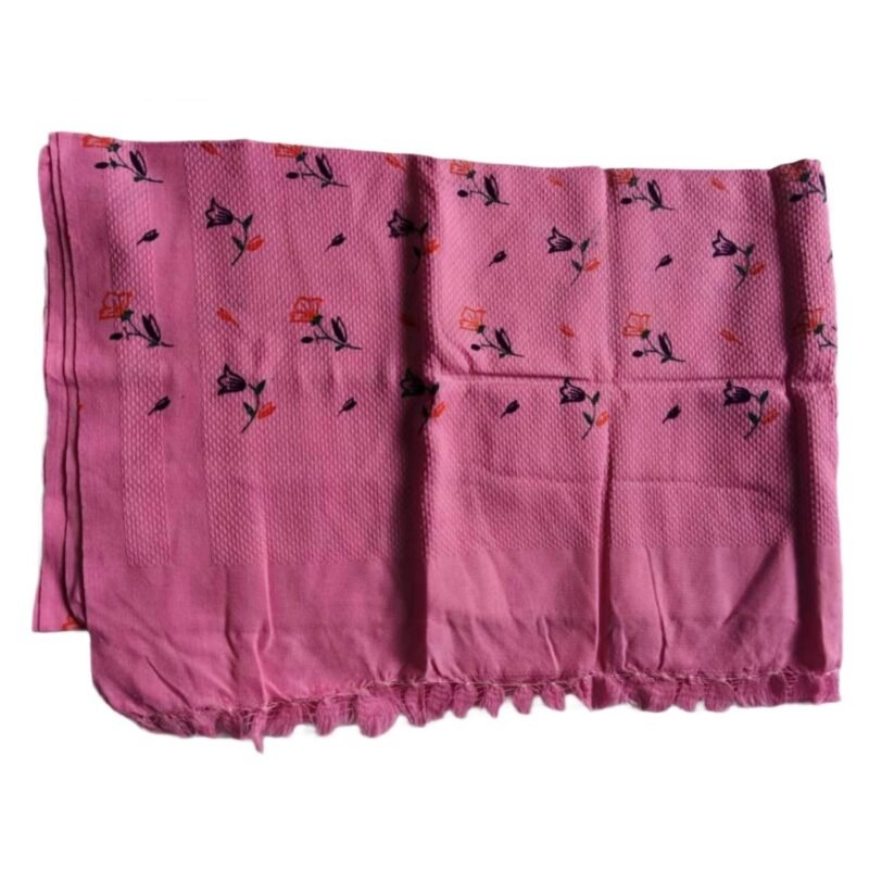Pink Cotton Long Bath towel 36x72 Unfolded1