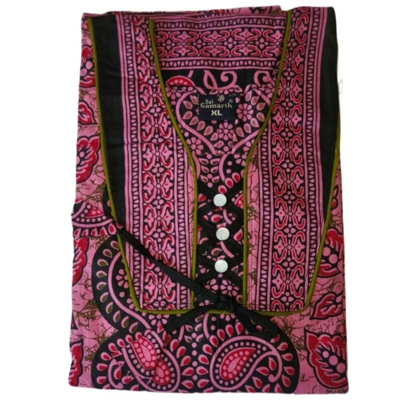 Pink Cotton Nighty Folded