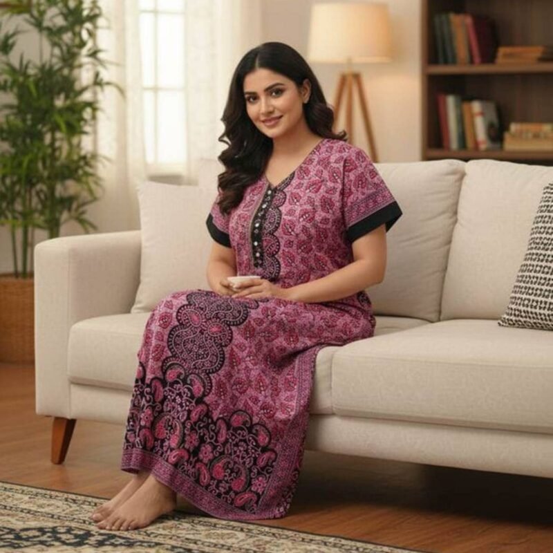 Pink Cotton Nighty Lifestyle