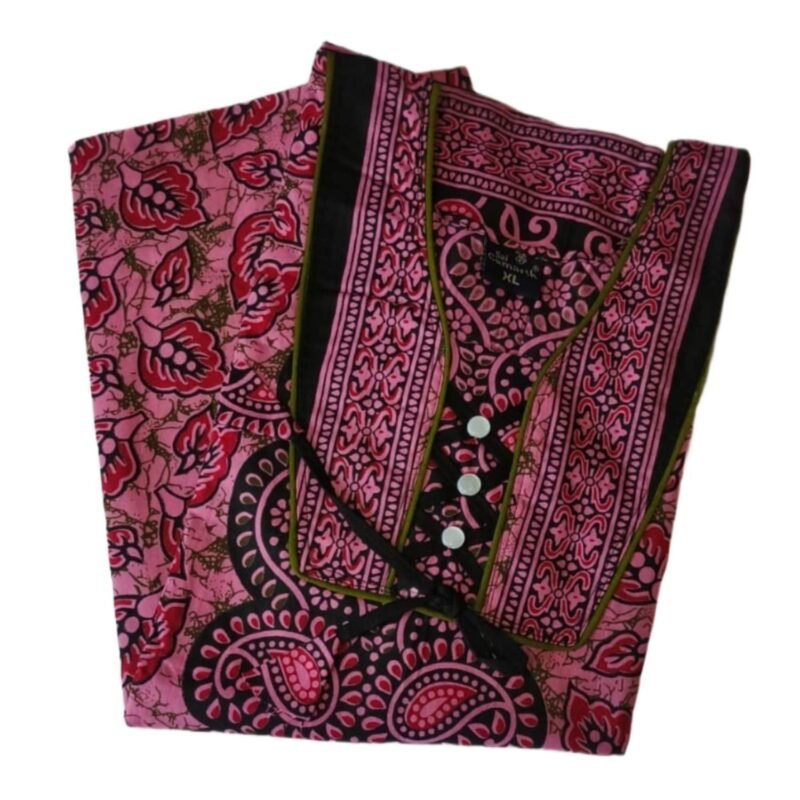 Pink Cotton Nighty Unfolded