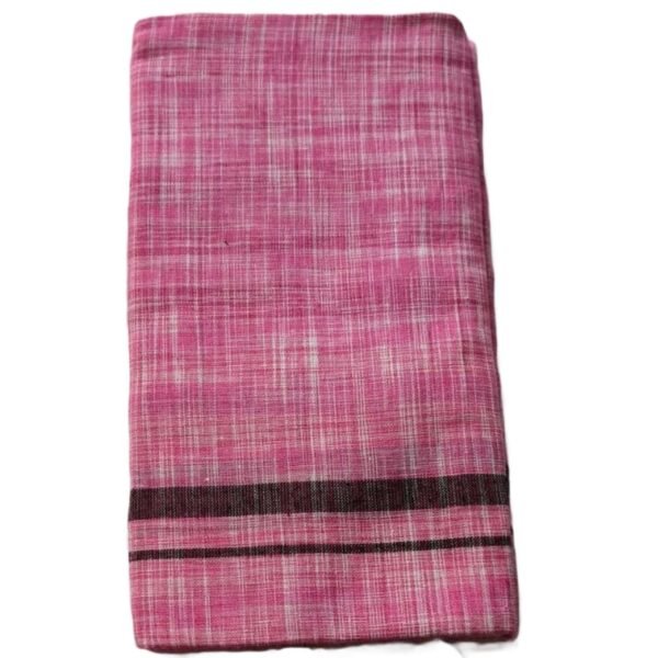 Pink Pure Cotton Lungi 2 Meters Unstitched Folded