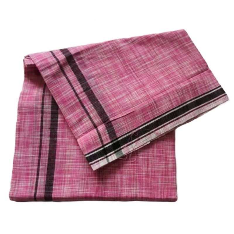 Pink Pure Cotton Lungi 2 Meters Unstitched Unfolded1
