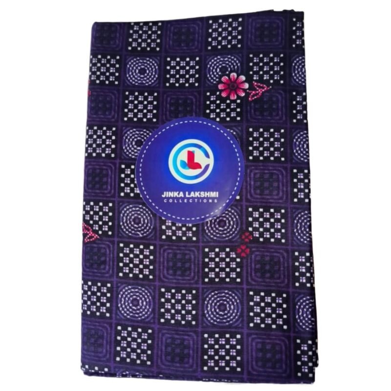 Purple Cotton Printed Unstitched Lungi 2 Meters Folded