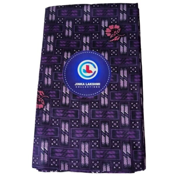 Purple Cotton Printed Lungi 2 Meters Unstitched Folded