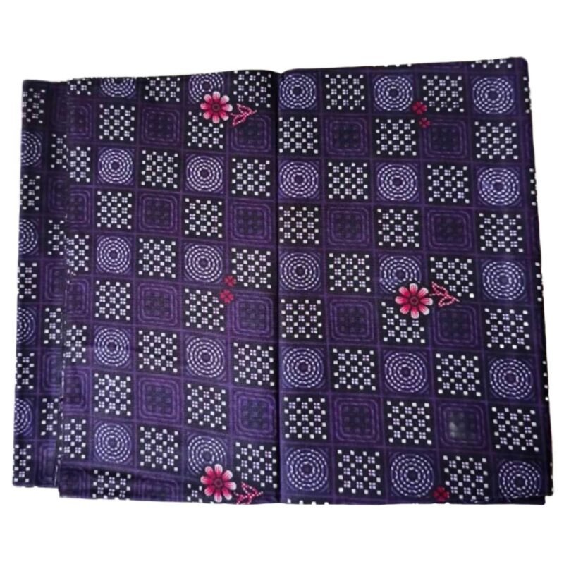 Purple Cotton Printed Lungi 2 Meters Unstitched Unfolded