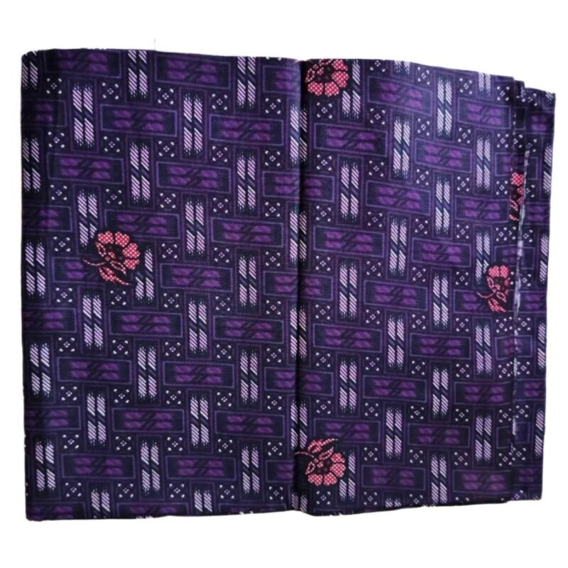 Purple Cotton Printed Lungi 2 Meters Unstitched Unfolded