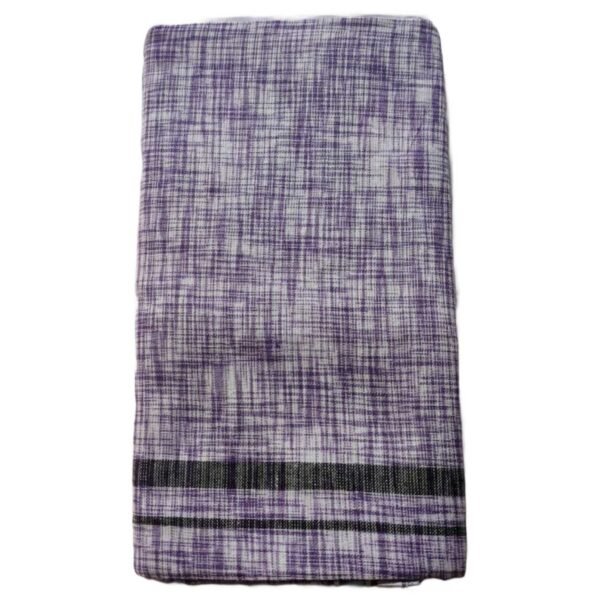 Purple Pure Cotton Lungi 2 meters Unstitched Folded