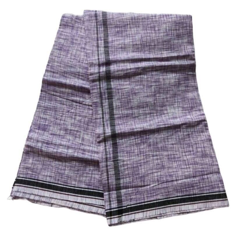 Purple Pure Cotton Lungi 2 meters Unstitched Unfolded1