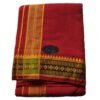 Dark Red Cotton Dhoti 10x6 Size Folded