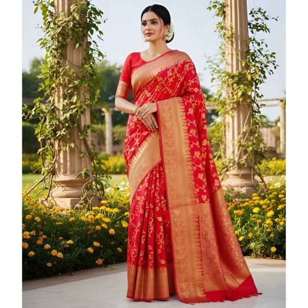 Red Silk Saree For Women Lifestyle
