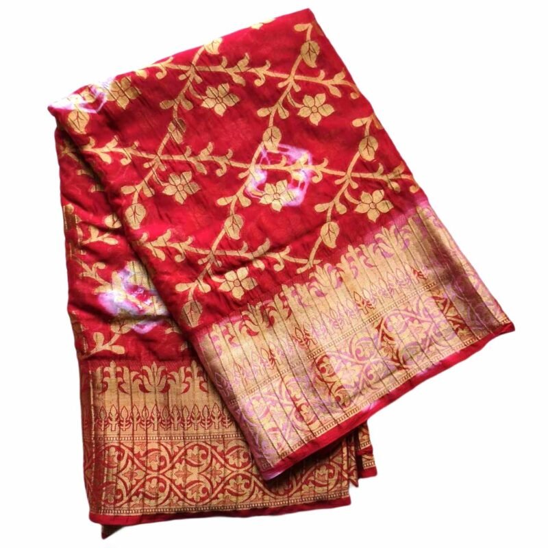 Red Silk Saree for Women Unfolded