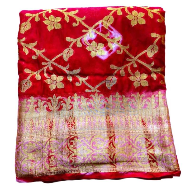 Red Silk Saree For Women Folded
