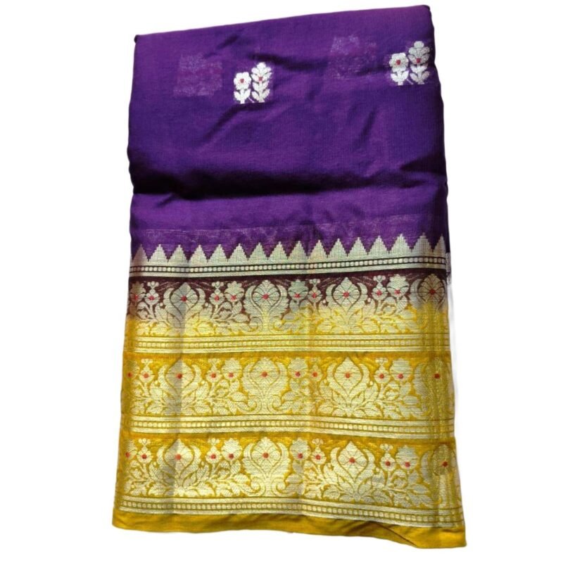 Violet Silk Saree Folded