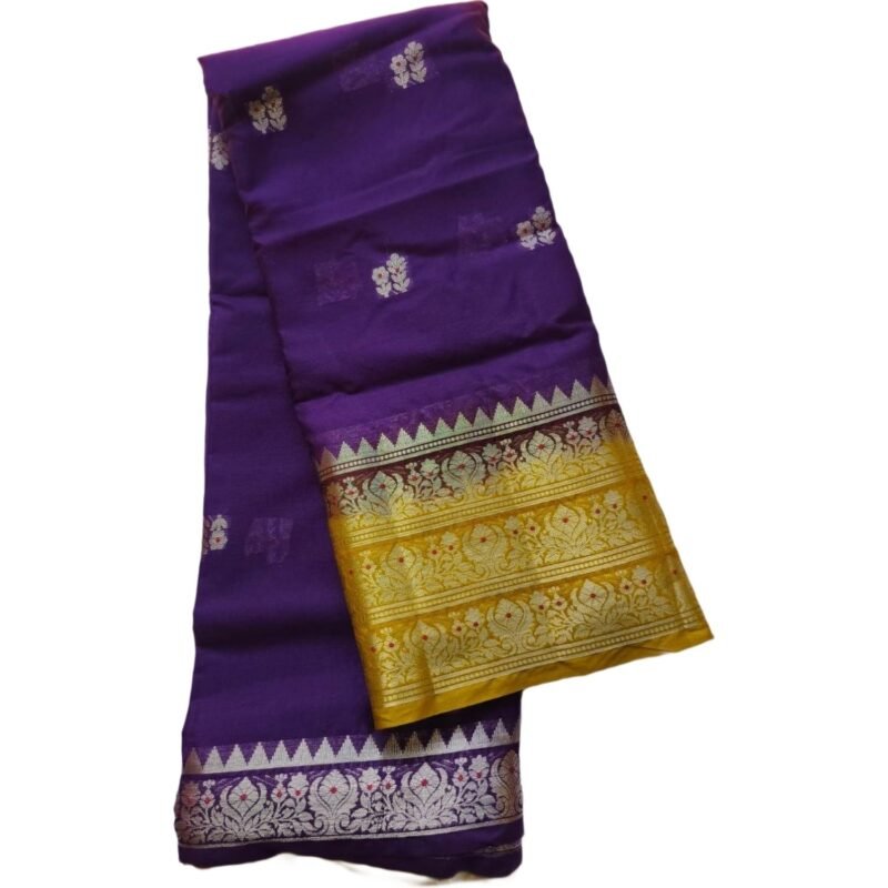 Violet Silk Saree Unfolded