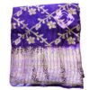 Purple Silk Saree with bandhani design Folded