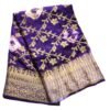 Purple Silk Saree with bandhani design Unfolded