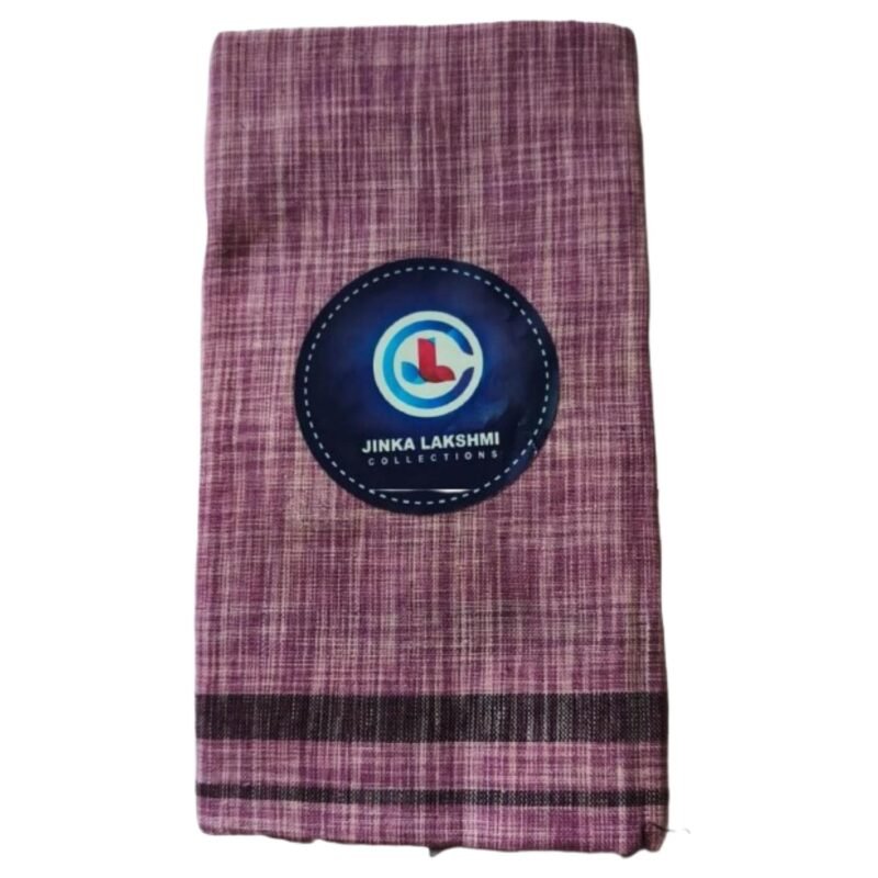Violet Pure Cotton Lungi 2 Meters Unstitched Folded