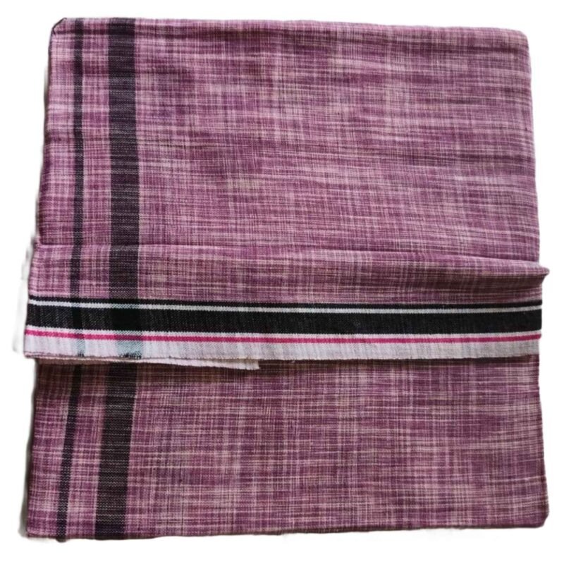 Violet Pure Cotton Lungi 2 Meters Unstitched Unfolded1