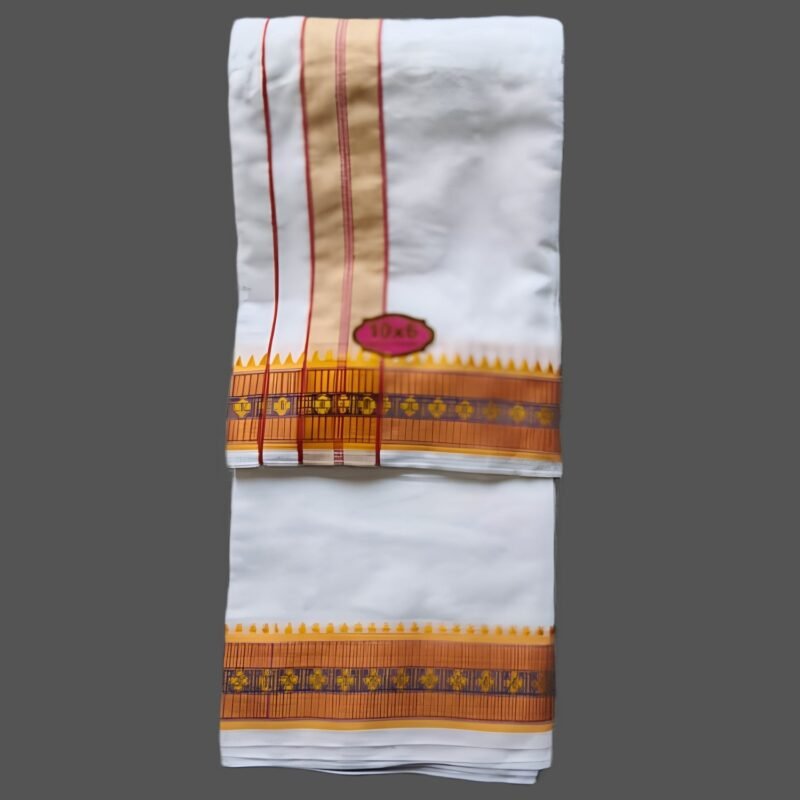 White Cotton Dhoti 10x6 Size Unfolded