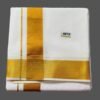 White Cotton Dhoti 4 Meters with Big Gold Border Folded