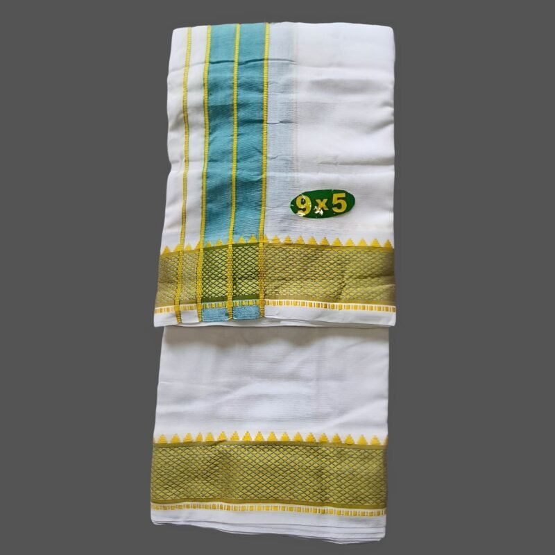 Elegant White Cotton Dhoti 9x5 Size Unfolded